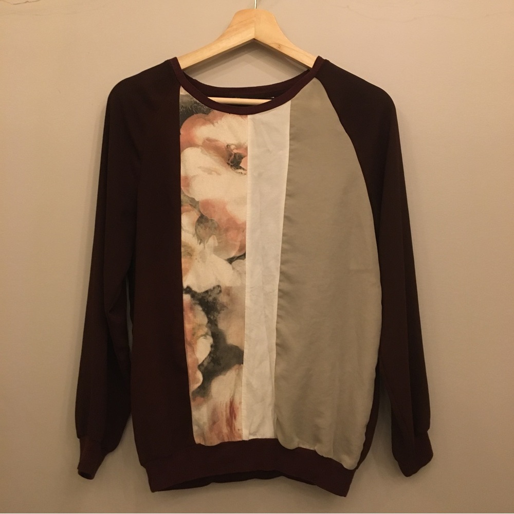 Burgundy long sleeves T-shirt